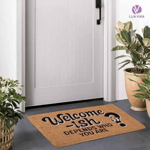 Funny Coir Door Mats Outside and Inside, Welcome, 17 x 30 in - color: Welcome
