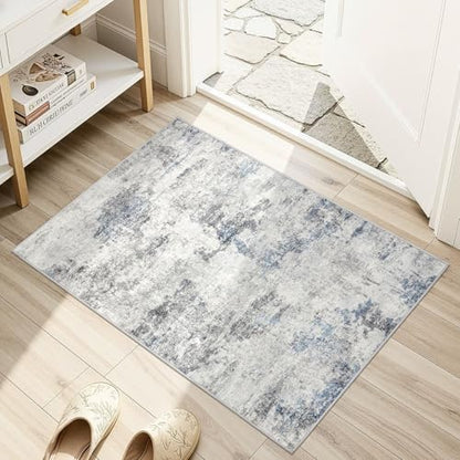 DMOYEST 2x3 Small Area Rug Washable Entryway Rugs Abstract Carpet - color: Grey Blue, size: 2' x 3' (Rectangular)