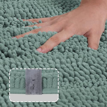 Turquoize Small Bathroom Rug 17x24, Chenille Bath Rug, Duckeggshell Blue - color: Duckegg Blue, size: 17" x 24"