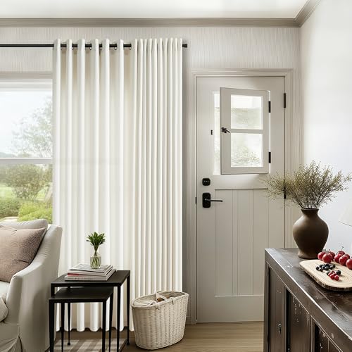 Natural Linen Semi Sheer Grommet Curtains for Living Room 92 Inch Long Boho - color: Natural, size: 52"W x 92"L (Pack of 2)