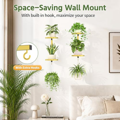 LASZOLA Plant Hanger Holder Window Shelf Wall Mounted Indoor, 2 Pcs Gold - color: Warm Gold, size: 2