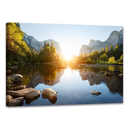 SKASNFAI National Park Canvas Wall Art Mountain Nature Landscape Painting Artwork Framed Home Decor for Living Room Bedroom (12x16 inch) - color: Forest 01, size: 12"L x 16"W