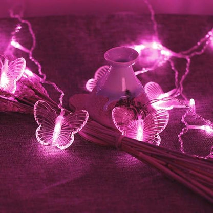 Butterfly Curtain Lights, 13ft 96 LED USB Window Fairy Lights 16 Butterflies 8 Modes Firefly Twinkle Timer String Lights with Remote for Room Bedroom Wall Ceiling Party Wedding Christmas - color: Pink, size: 13ft