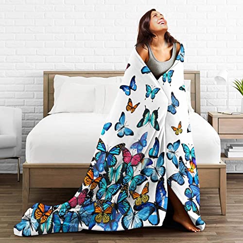 Blue Butterfly Blanket Ultra Soft Butterfly Throw Blanket Lightweight Cozy Blankets for Bed Couch Sofa 60"X50" - color: Butterfly 2, size: 60"x50"