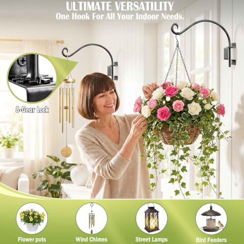 Swivel Bird Feeder Hanger Outdoor: 16 Inch Heavy-Duty Plant Bracket - size: 16 Inch