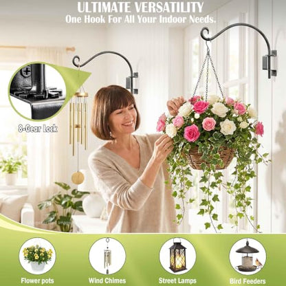 Swivel Bird Feeder Hanger Outdoor: 16 Inch Heavy-Duty Plant Bracket - size: 16 Inch