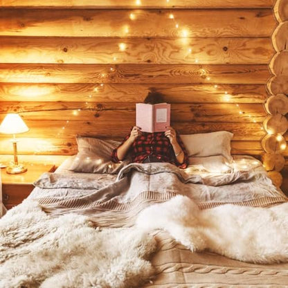 132 Feet 400 LEDs Copper Wire String Lights with Switch, Christmas Lights Indoor Decoration for Party Wedding Bedroom, Fairy Lights Plug in with Remote, 8 Scene Modes, Dimmable Warm White - size: 132 Feet