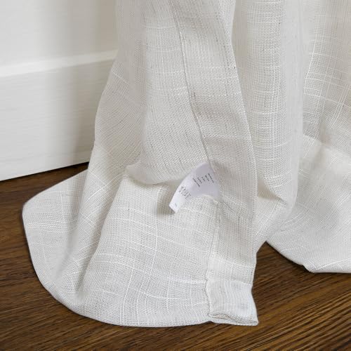 TWOPAGES Natural Pinch Pleated Sheer Curtains, 26" W x 84" L, 2 Panels - color: Natural, size: 26"W x 84"L (Pack of 2)