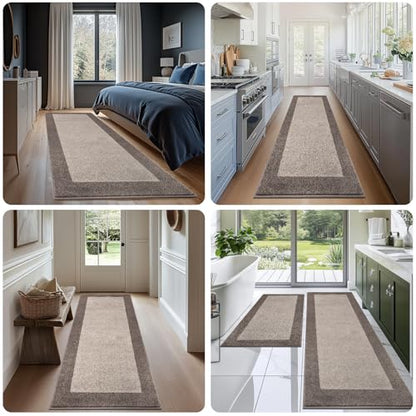 Kitchen Rugs Set (24" x 36"+ 24" x 60"), Runner Rug Roll Packing - color: Beige, size: 24" X 36"+ 24" X 60"