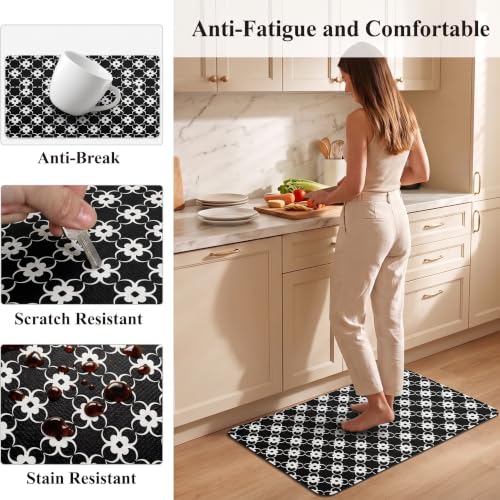 Kitchen Floor Mat 36x20in Waterproof Anti-Fatigue Kitchen Mats - color: Four Leaf Flower