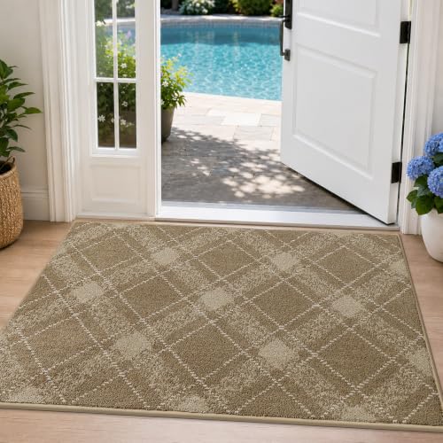 COSY HOMEER Door Mat Non-Slip Absorbent Washable Entrance 32"x48" Taupe - color: Taupe, size: 2'8" x 4' (Rectangular)