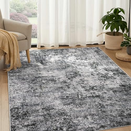 DMOYEST Area Rug Living Room Rugs 5x7 Washable Abstract Grey Carpet - color: Grey, size: 5' x 7' (Rectangular)