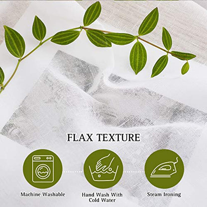 NICETOWN White Sheer Linen Curtains 84 Inch Length 2 Panels Set, W52xL84 - color: White, size: 52"W x 84"L (Pack of 2)