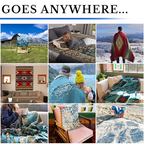 Pure Country Weavers Bauhaus Retro Blanket - Mid Century Modern - Gift Tapestry Throw Woven from Cotton - Made in The USA (50X60) - color: Bauhaus Retro, size: 50X60