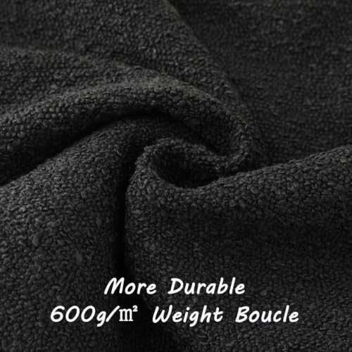 FUTEI Pack of 2 Boucle Textured Throw Pillow Covers 22x22 Inch, Black - color: Black, size: 22" x 22" (Pack of 2)