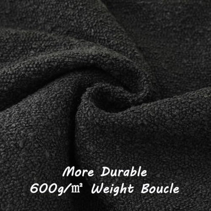 FUTEI Pack of 2 Boucle Textured Throw Pillow Covers 22x22 Inch, Black - color: Black, size: 22" x 22" (Pack of 2)