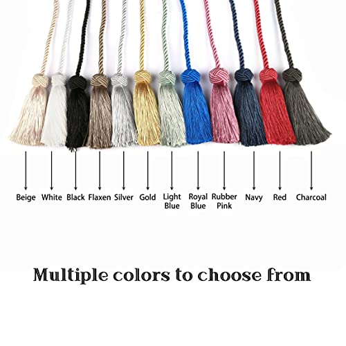 BEL AVENIR 2 Pack Handmade Rope Tassel Curtain Tiebacks - color: White, size: 2 Pack