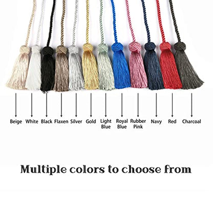 BEL AVENIR 2 Pack Handmade Rope Tassel Curtain Tiebacks - color: White, size: 2 Pack