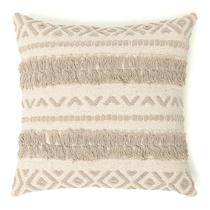 · REDEARTH · Textured Handwoven Throw Pillow Cases Geometric Craft Taupe - color: Geometric Craft Taupe, size: 18" x 18" (Pack of 2)
