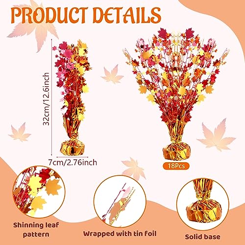 18 Pcs Fall Maple Leaves Centerpiece Metallic Foil Spray, Modern, Classic - color: Classic