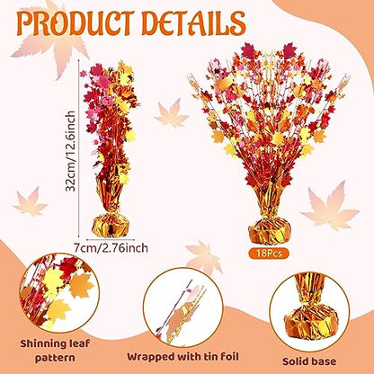 18 Pcs Fall Maple Leaves Centerpiece Metallic Foil Spray, Modern, Classic - color: Classic