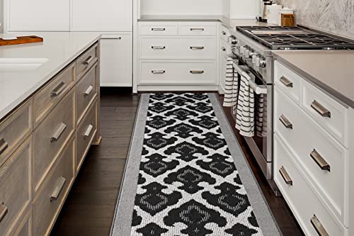 REMNAZ Custom Size Non-Slip Rubber Backed Hallway & Stair Runner | Washable, Robot & Pet Friendly | Curl Resistant, Shed-Free, Anti-Fray Edges | 31 inch Wide X 6 feet Long, Royal Grey - color: ‎royal / Grey, size: 31 inch Width X 6 Feet Length