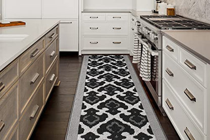 REMNAZ Custom Size Non-Slip Rubber Backed Hallway & Stair Runner | Washable, Robot & Pet Friendly | Curl Resistant, Shed-Free, Anti-Fray Edges | 31 inch Wide X 6 feet Long, Royal Grey - color: ‎royal / Grey, size: 31 inch Width X 6 Feet Length