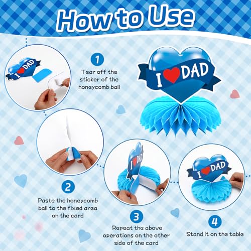 10Pcs Father's Day Honeycomb Centerpieces Table Decorations - style: Father's Day Style