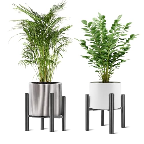 NSYOOMH 2-Pack Adjustable Metal Plant Stand, Fits 8-13" Flower Pots Holder - color: BLACK-2PC, size: 8-13 INCH