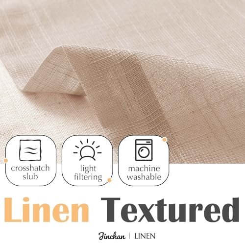 jinchan Kitchen Valance Curtain Double Layers, 50x16, 1 Panel, Warm Beige - color: Double Layer | Warm Beige, size: 50"W x 16"L (Pack of 1)