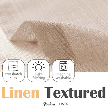 jinchan Kitchen Valance Curtain Double Layers, 50x16, 1 Panel, Warm Beige - color: Double Layer | Warm Beige, size: 50"W x 16"L (Pack of 1)