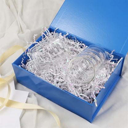 Blue Gift Box,10x7.3x3.5 Gift Boxes With Lids For Presents Includes Ribbon And Diy Printable Sticker Paper,Bridesmaid Proposal Box,Magnetic Gift Box For Birthday,Wedding,Graduation - color: 10x7.3x3.5inch-Blue-Pack 1