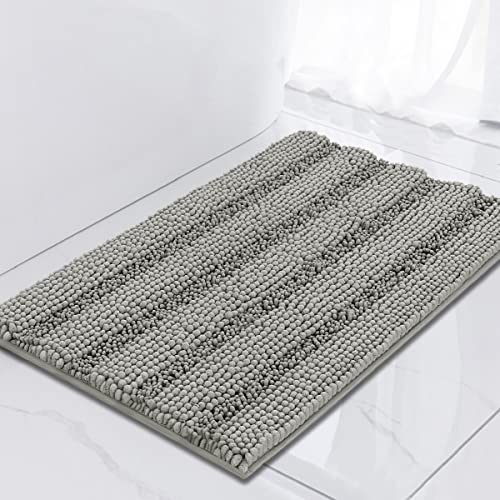 Turquoize Small Bathroom Rug 17x24, Soft Absorbent Chenille Bath Rug, Dove - color: Dove, size: 17" x 24"