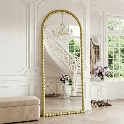 Antique Gold Full Length Mirror 71x28 Inch, Beaded Standing Mirror - color: Antique Gold