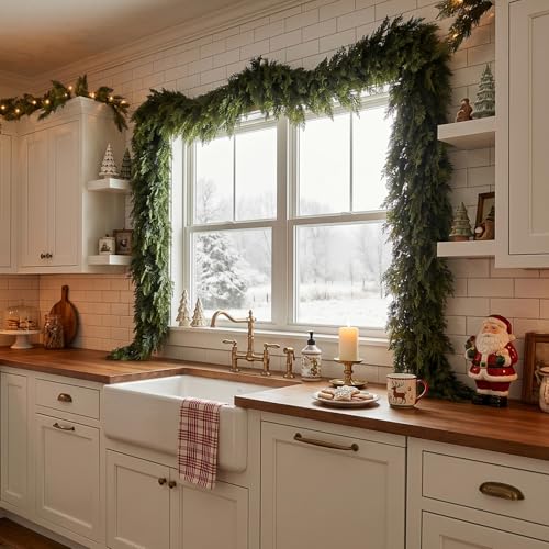 Daynight 12FT Christmas Garland, 1 Pcs Realistic Cedar Garlands - size: 12FT