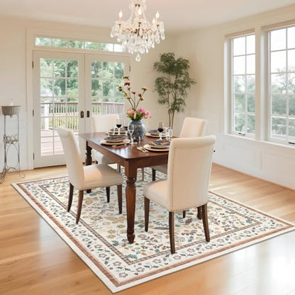 GarveeHome 6x9 Area Rugs for Living Room Machine Washable Beige - color: Beige, size: 6' x 9' (Rectangular)