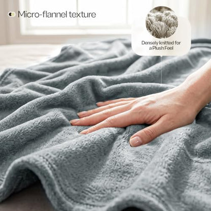 Soft Fleece Blanket for Bed King Size Cool Grey (90x102 Inch) - color: Cool Grey, size: King (90x102 Inch)