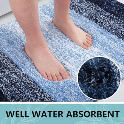 Arotive Microfiber Bathroom Rugs, Shaggy Soft Absorbent Bath Rug, 30x17 - color: Blue, size: 30" X 17"