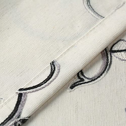 VOGOL Vine Embroidered Kitchen Tier Curtains, 30 x 30 Inches, 2 Panels - color: Grey, size: 30"W x 30"L (Pack of 2)