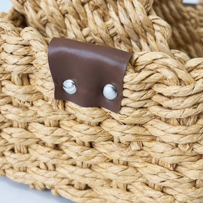 QINGTUHONE Woven Paper Rope Wicker Basket for Organizing(Set of 3,Desert) - color: Desert color