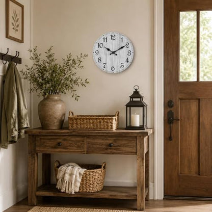 8 Inch Wall Clock, Silent Battery Operated Analog Clock, Grey - color: B-grey Retro, size: 8"