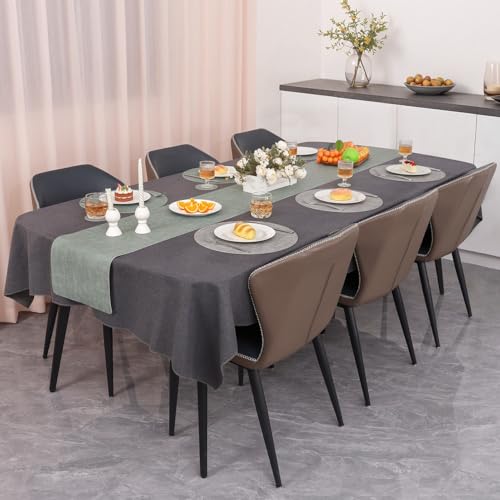 Myir JUN 14" Round Placemats Set of 4, Reversible Dual-Color Place Mats - color: Light Gray Sage Green