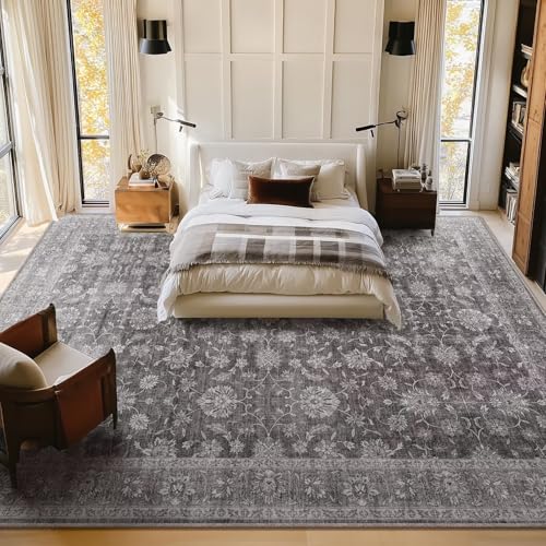 Washable 10x14 Area Rugs for Living Room, Charcoal Gray - color: Charcoal Gray, size: 10' x 14' (Rectangular)