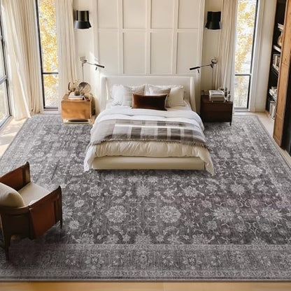 Washable 10x14 Area Rugs for Living Room, Charcoal Gray - color: Charcoal Gray, size: 10' x 14' (Rectangular)