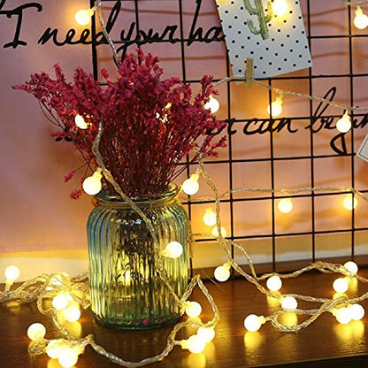 Merdeco Globe, Plug in String Lights 10ft/3m 20 LED Bulb Warm White Fairy Lights for Birthday/Christmas/Wedding/Party Indoor Outdoor Decoration