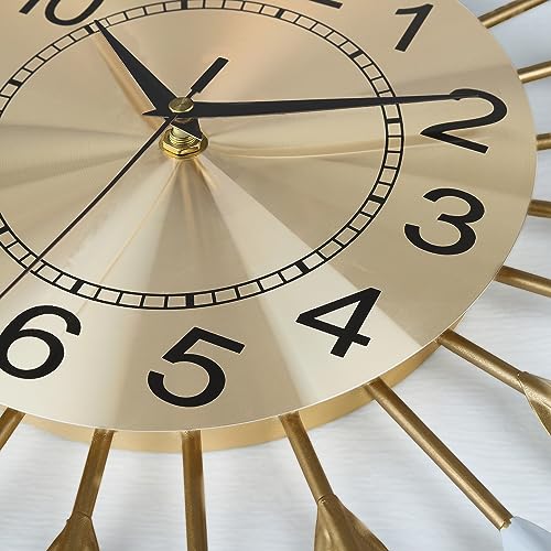 Lafocuse 23 Inch Metal Mid Century Modern Wall Clock for Living Room Decor