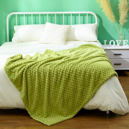 Excervent Hexagon Jacquard Throw Blanket for Kids, 40x50 Inch, Light Green - color: Light Green, size: 40"x50"
