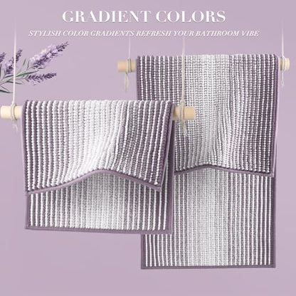 BSICPRO Bathroom Rugs Sets 2 Piece, Non Slip Bath Mats, Lavender Purple - color: Lavender Purple, size: 20" x 32" Plus 16" x 24"