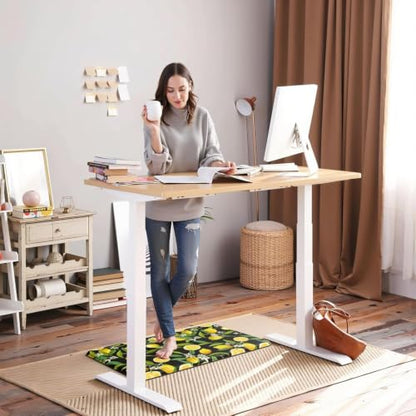 MAYHMYO Lemon Kitchen Decor Mat Set, 2PC Kitchen Mats, Anti Fatigue - color: Black Lemon