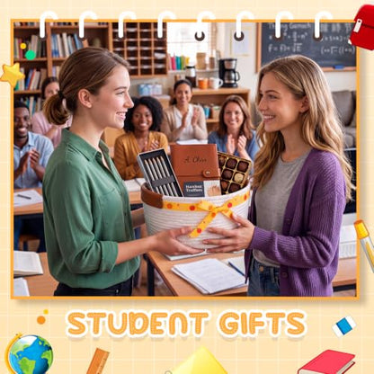 Havawish 1 Pack Thanksgiving Teacher Basket, DIY Empty Gift Basket, Apple - style: Apple